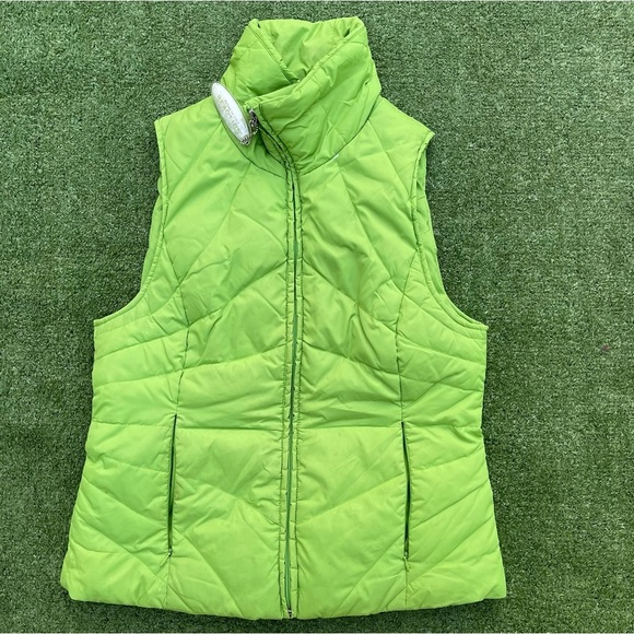 Kenneth Cole Reaction puffer vest lime green size small Preowned puffy casual - Picture 1 of 5